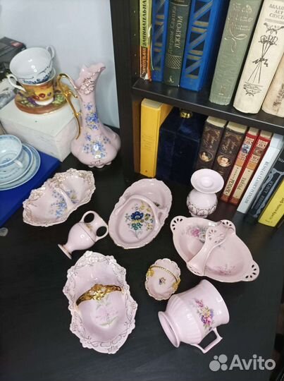 Посуда розовый фарфор