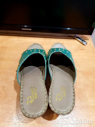 Сабо кожаные