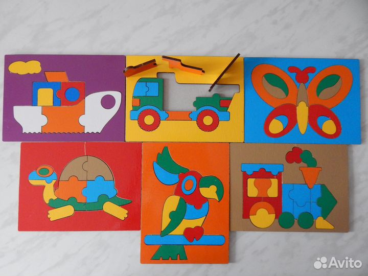 Деревянные пазлы вкладыши