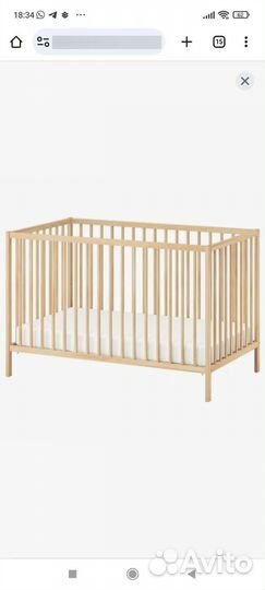 Кроватка Икеа, одеяло, подушка, бельё