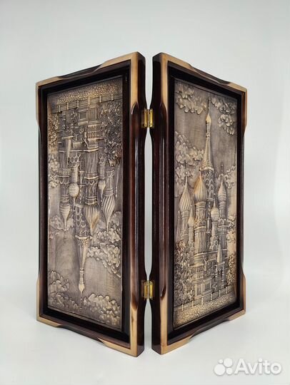 Нарды резные Герб России/Герб СССР