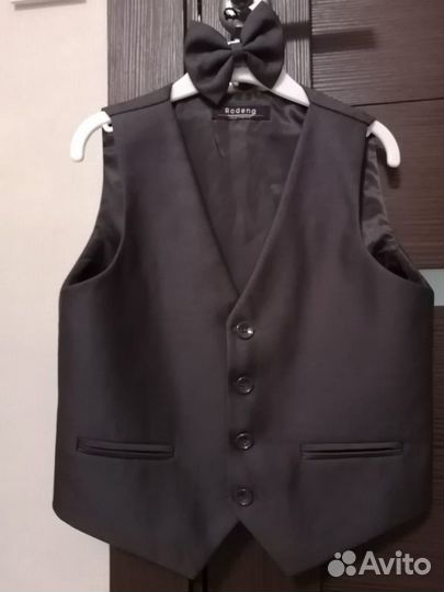 Комплект 116-128 жилет, бабочка, брюки, рубашка