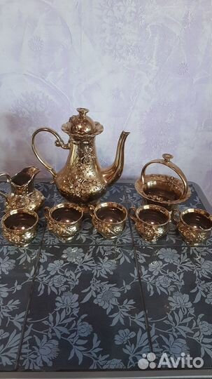 Кофейный сервиз золотая роза