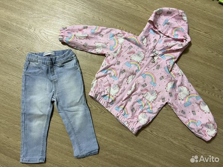 Комплект Ветровка и джинсы на девочку 80-86 р