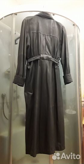 Кожаный плащ Турция длинный размер 50/174