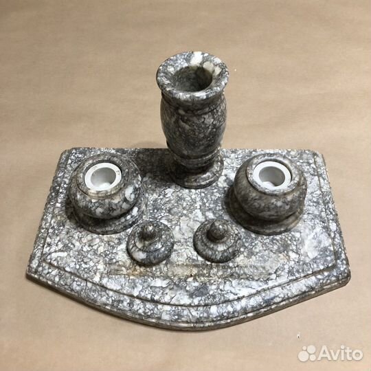 Чернильницы. Письменный прибор. Мрамор