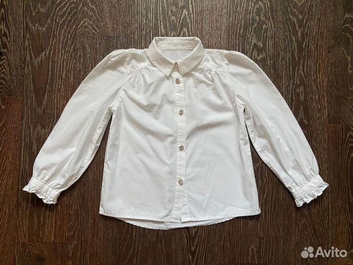 Хлопковая белая рубашка блузка для девочки Mango