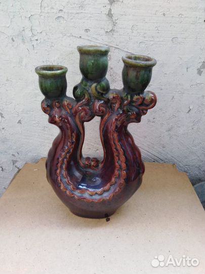 Канделябр подсвечник керамический СССР
