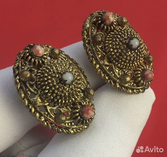 Серьги,клипсы винтаж чехия СССР