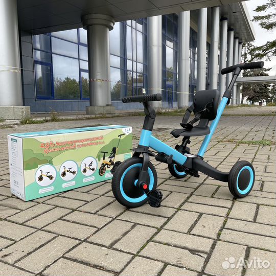 Трехколесный велосипед беговел 4в1