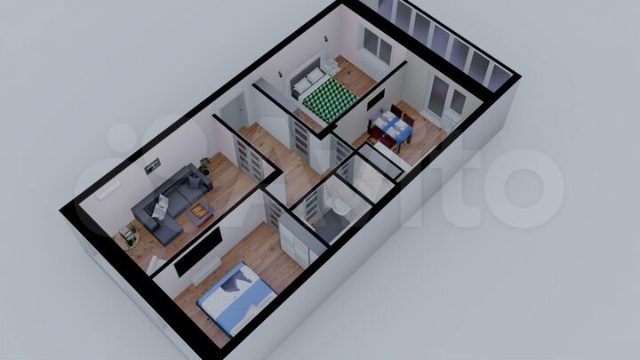 3-к. квартира, 69,3 м², 7/16 эт.