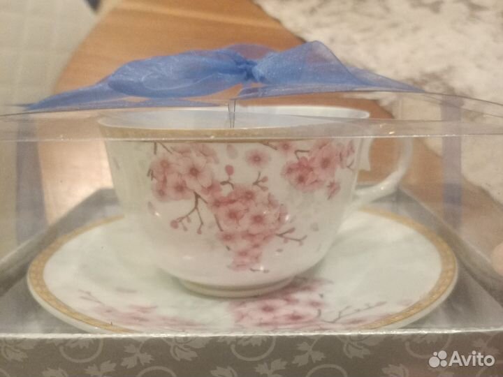 Чашка с блюдцем фарфор