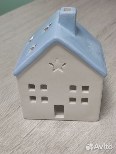Домик керамический подсвечник
