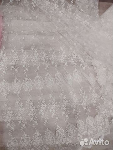 Тюль сетка с вышивкой