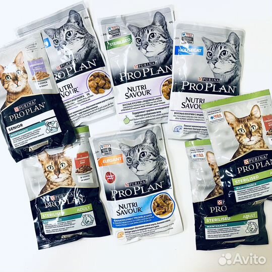 Паучи Проплан для кошек в ассортименте