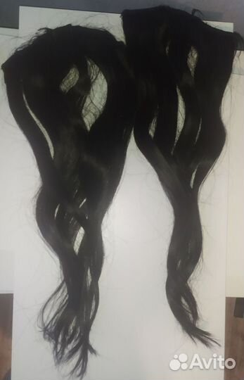 Натуральные волосы на заколках