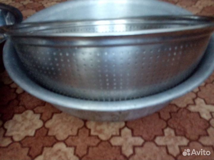 Таз алюминий и нержавейка,сито нержавейка