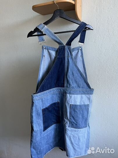 Джинсовый комбинезон пэчворк upcycle