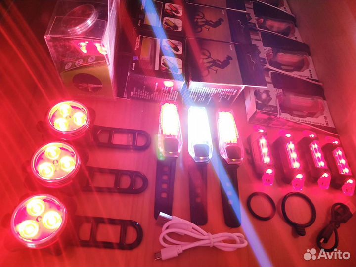 Фонари на Велосипед Задние Красные +Передние Белые