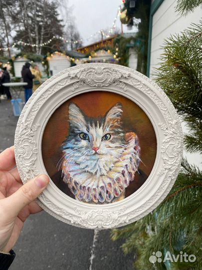 Портрет питомца маслом по фото