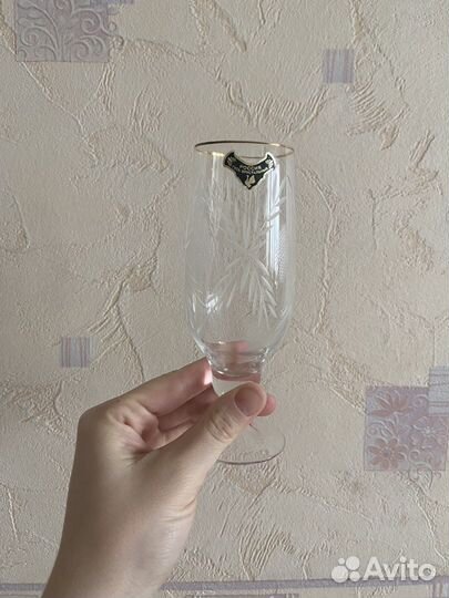 Набор стаканов гусь хрустальный