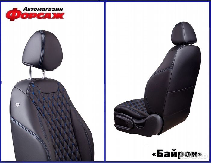 Автомобильные чехлы Chevrolet Aveo син.строчка