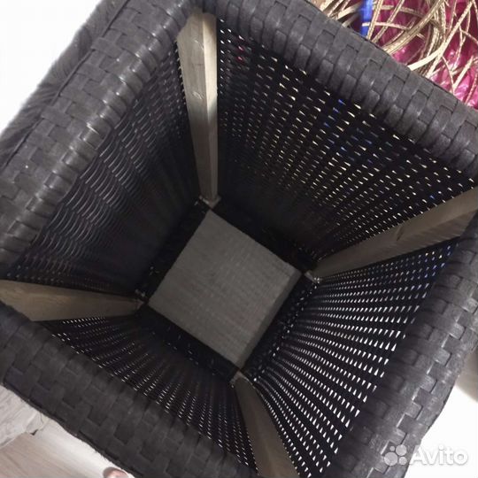 Кашпо из ротанга высокое прямоугольное горшок ваза