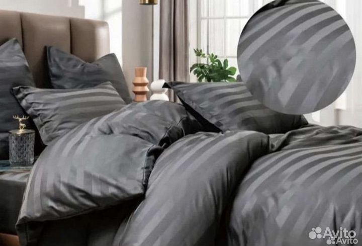 Новое Постельное белье страйп сатин как в отеле