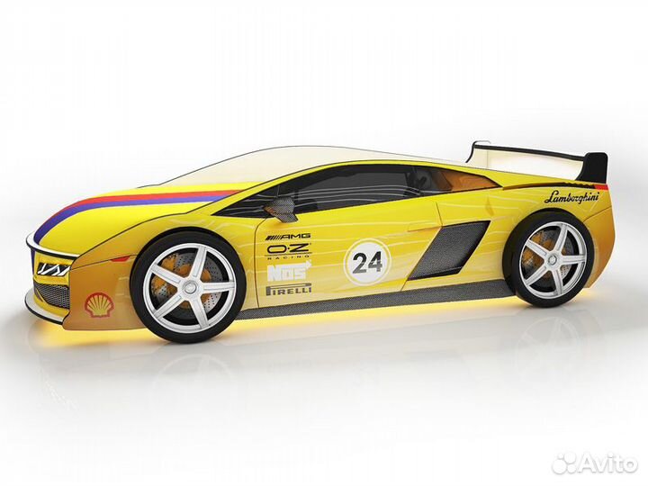 Кровать-машинка Ламба Next с матрасом