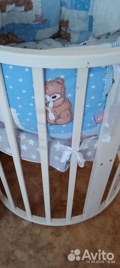 Детская кроватка трансформер+матрасы