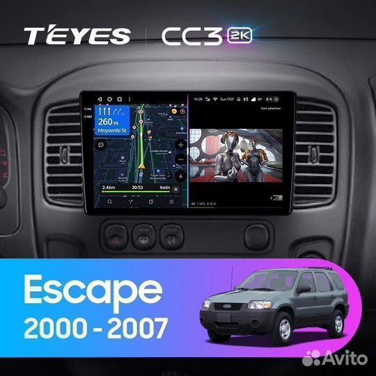 Магнитола Teyes CC3 2K 4/64 Ford Escape 2000-2007