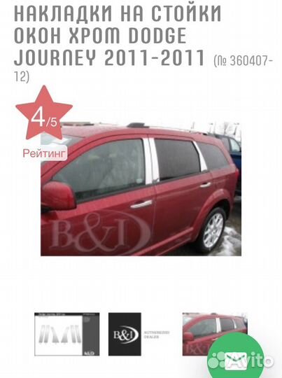 Накладки на дверные стойки.dodge journey