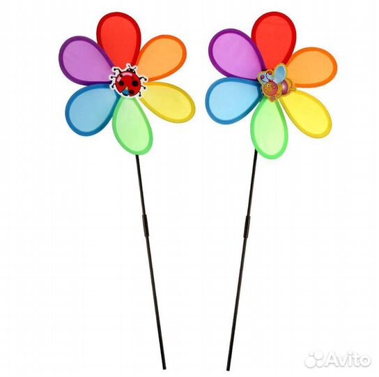 Вертушка Цветок 24см с букашками PW25-69, 291776