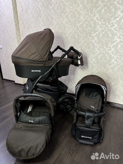 Коляска verdi sonic Plus 3 в 1 коричневая