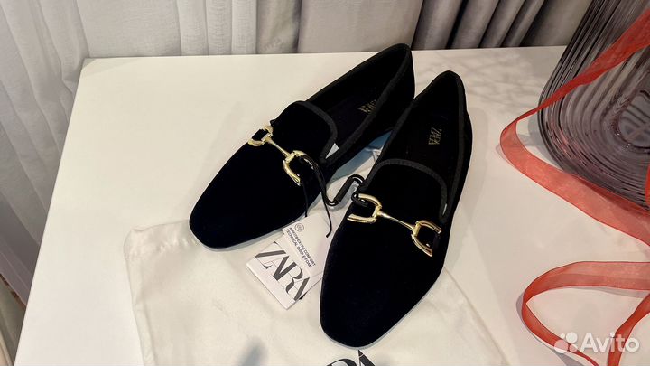 Балетки Zara чёрные 35 размер