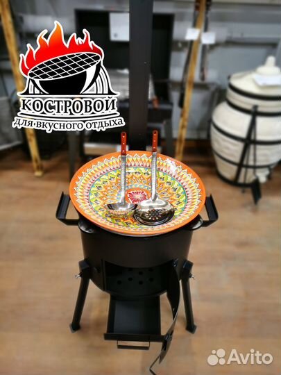 Комплект: Печь с зольником+казан+ляган+аксессуары