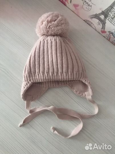 Шапочка для новорожденного теплая