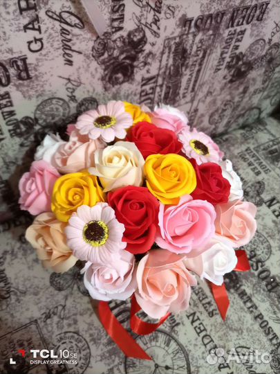 Букет в шляпной коробке