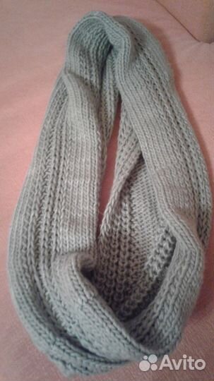Снуд крупной вязки светло-зеленый