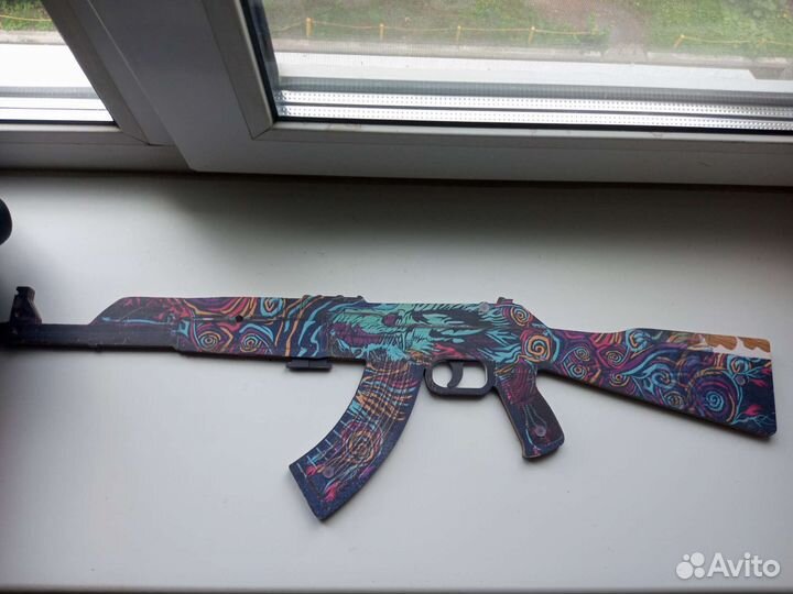 Игрушечный автомат ак47 на резинках
