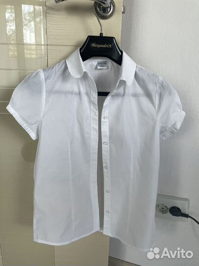 Рубашка школьная для девочки с коротким рукавом