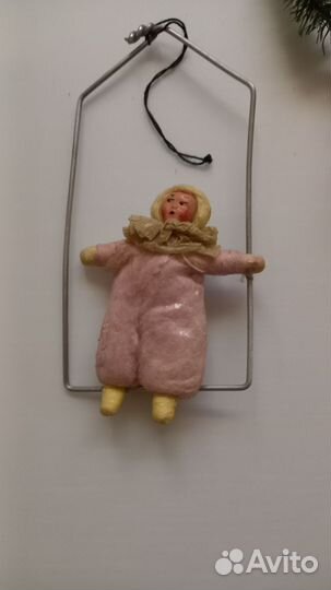 Игрушки ватные елочные СССР папье-маше