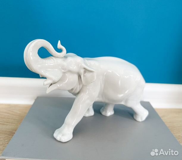 Статуэтка белый слон СССР фарфор лфз