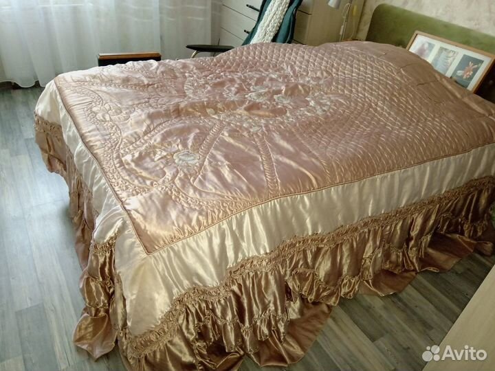 Шторы атласные с покрывалом времен СССР