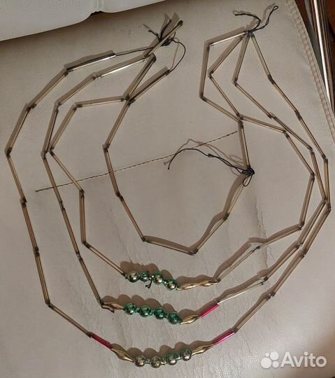 Елочные стеклянные бусы СССР