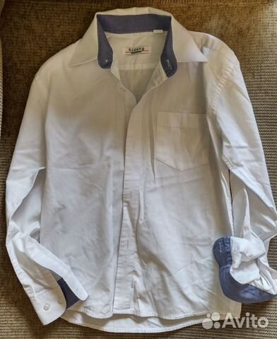 Рубашка школьная белая Rodeng, рост 128-134