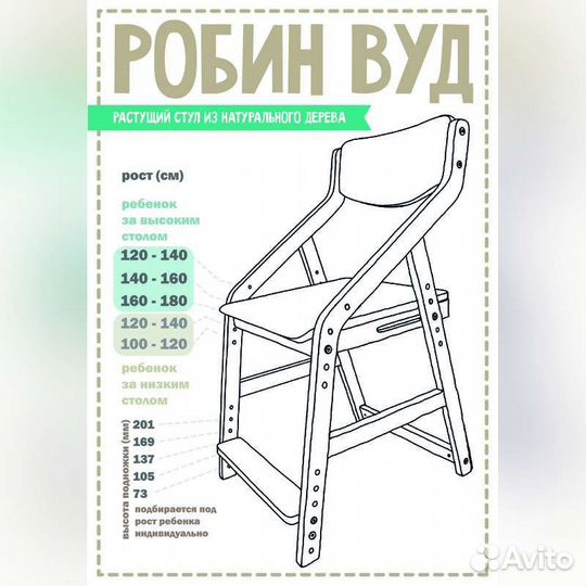 Растущий стул без покрытия