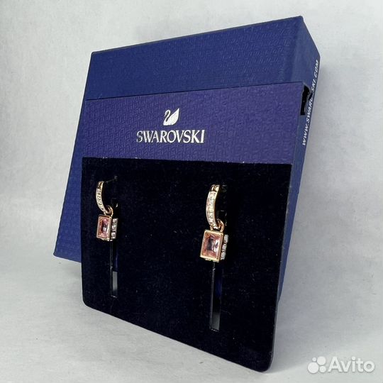 Swarovski трансформеры-серьги розовые