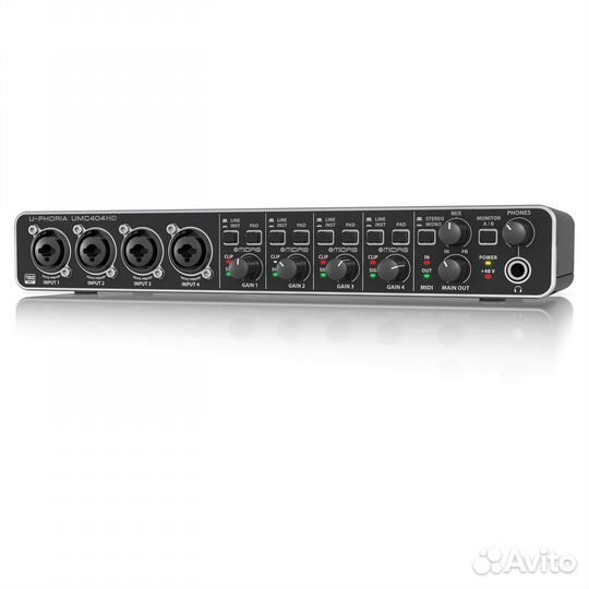 Behringer UMC404HD, аудиоинтерфейс, 4 входа, 4 выхода, микр. пред. midas