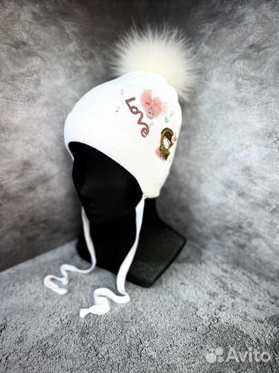 Новая натуральный помпон шапка зимняя